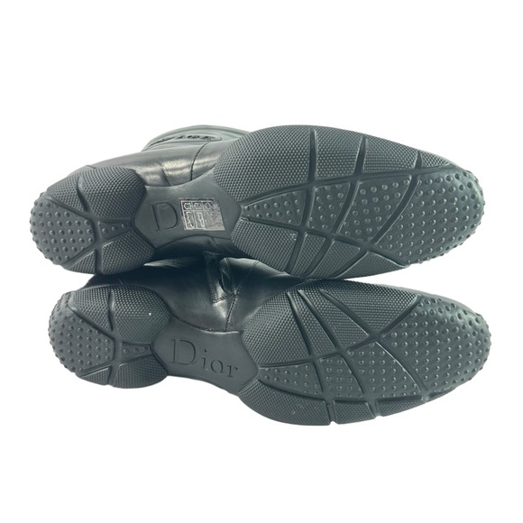 DIOR Logo Black Leather Women's Ankle Boots Marked as 8.5 US Made in Italy - Picture 13 of 14